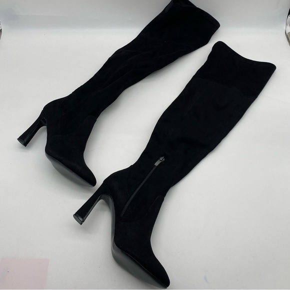 Nine West Women's Black Sizzle2 Over-the-knee Boot in faux suede size 5.5M NEW